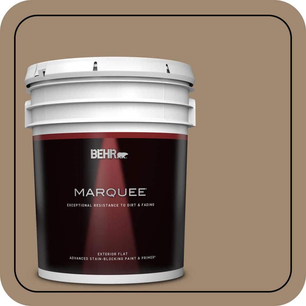 BEHR MARQUEE 5 gal. #700D-5 Toffee Crunch Flat Exterior Paint & Primer