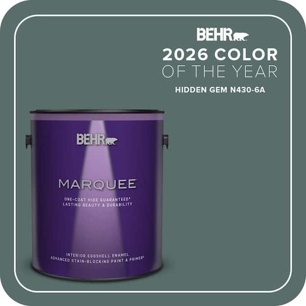 BEHR MARQUEE 1 Gal. #N430-6A Hidden Gem One-Coat Hide Eggshell Enamel Interior Paint and Primer (2)