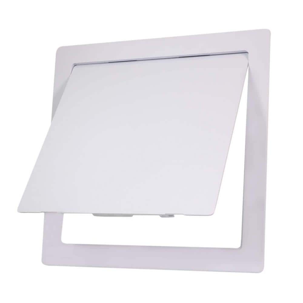 PLUMBFLEX 12 in. x 12 in. Plastic Access Panel for Drywall Ceiling Reinforced Plumbing Wall Access Door Removable Hinged in White