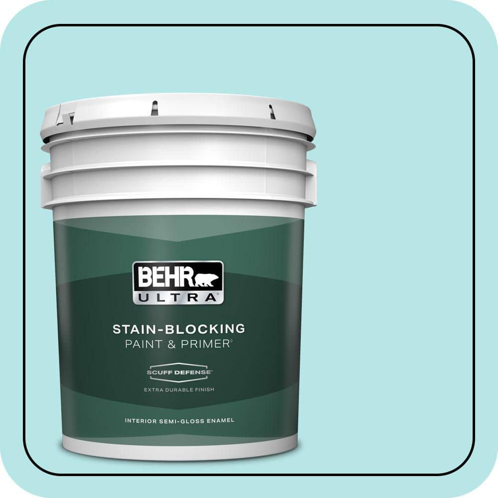 BEHR ULTRA 5 gal. #500A-2 Refreshing Pool Extra Durable Semi-Gloss Enamel Interior Paint & Primer