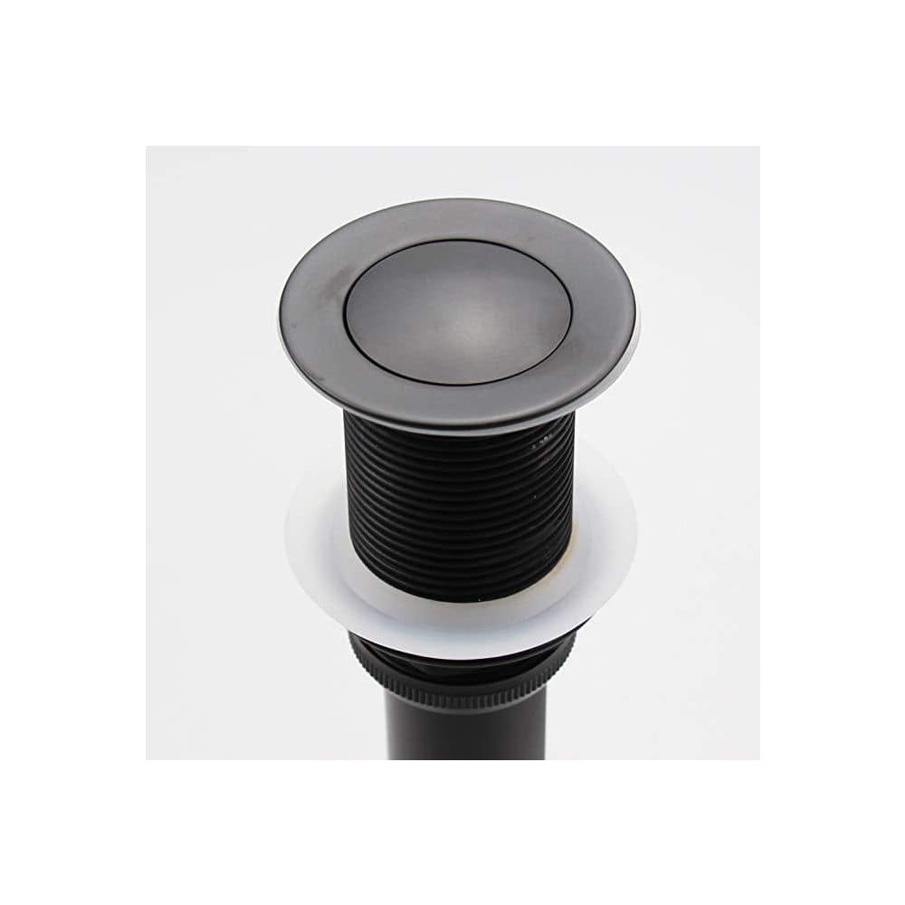 YASINU B012A Bathroom Vessel Sink Drain Stopper Pop-Up Drain Assembly with Overflow In Matte Black (2)