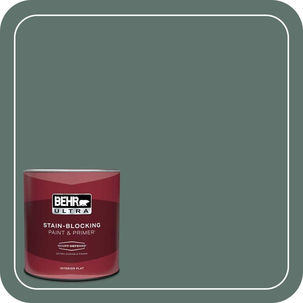 BEHR ULTRA 1 qt. #PPU12-17 Cameroon Green Extra Durable Flat Interior Paint & Primer