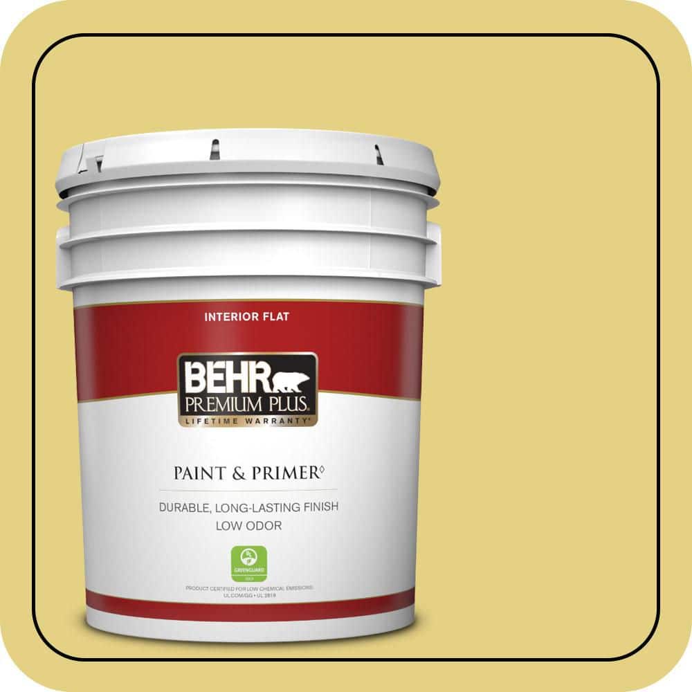 BEHR PREMIUM PLUS 5 gal. #P330-4 Starfruit Flat Low Odor Interior Paint & Primer