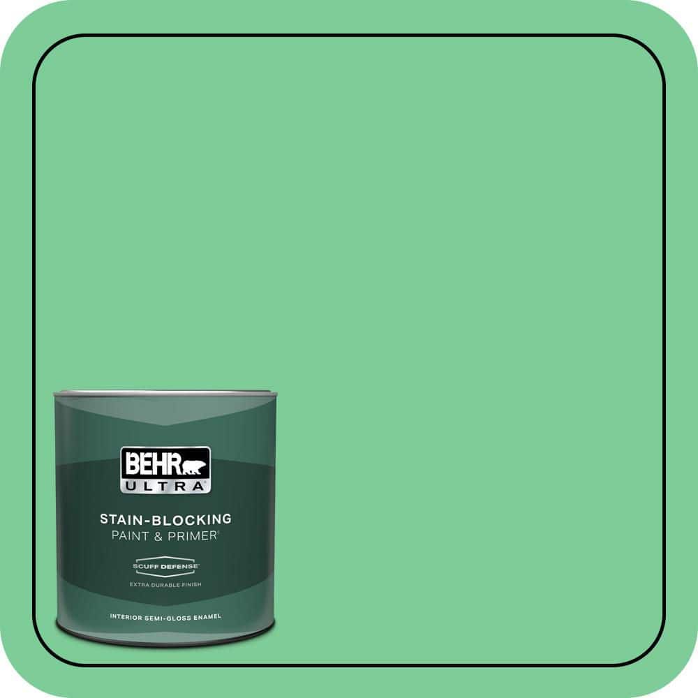BEHR ULTRA 1 qt. #460B-4 Garden Glow Extra Durable Semi-Gloss Enamel Interior Paint & Primer