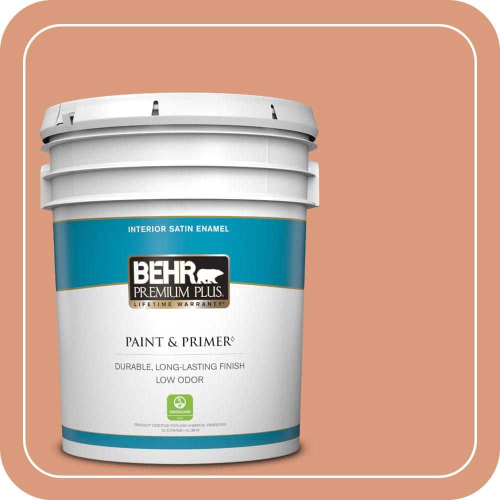 BEHR PREMIUM PLUS 5 gal. #MQ1-27 Dazzle and Delight Satin Enamel Low Odor Interior Paint & Primer