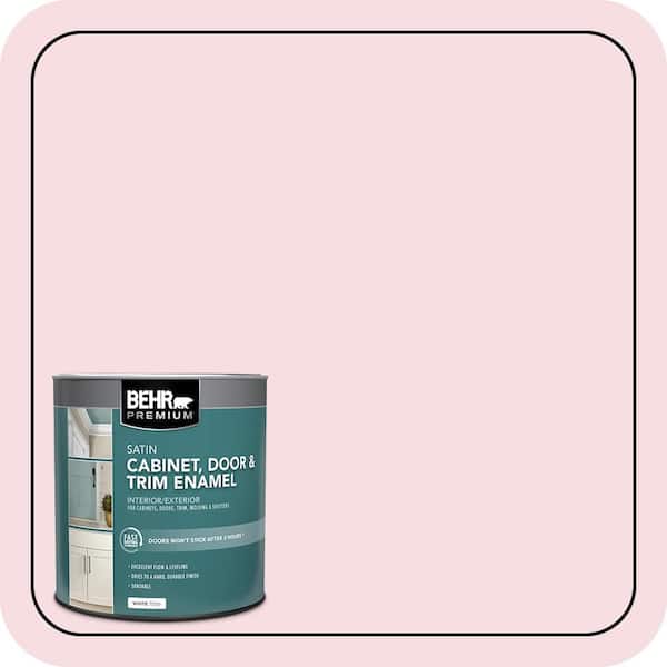 BEHR PREMIUM 1 qt. #P150-1 Blowing Kisses Satin Enamel Interior/Exterior Cabinet, Door & Trim Paint (2)