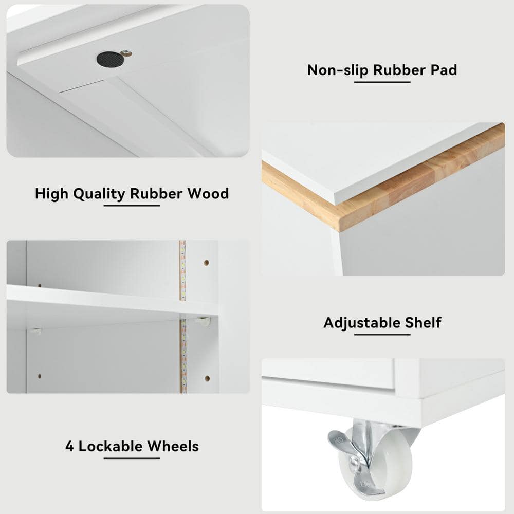 COWLOWN 33.2 in. W 15.75 in. D 37.1 in. H Bathroom Linen Cabinet (3)