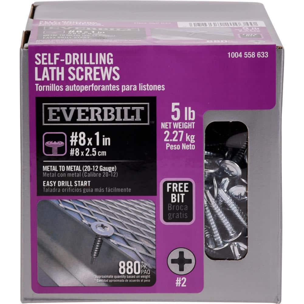 Everbilt #8 x 1 in. Self Drilling Lath Screw 5 lbs.-Box (880-Piece)