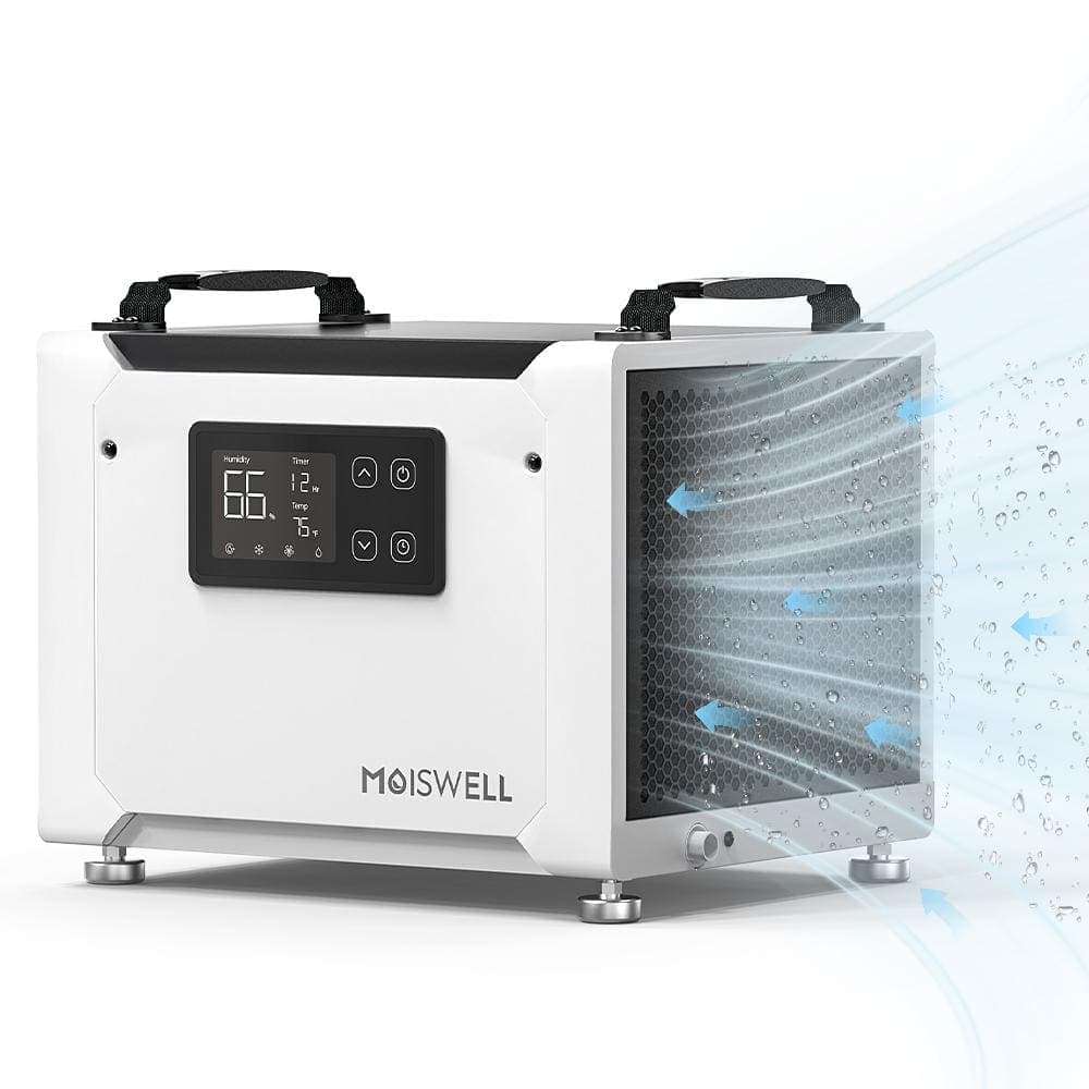 Moiswell 70 pt. 1,000 sq. ft. Bucketless Energy Star Most Efficient Commercial Dehumidifier with Hose for Basement Home in. White