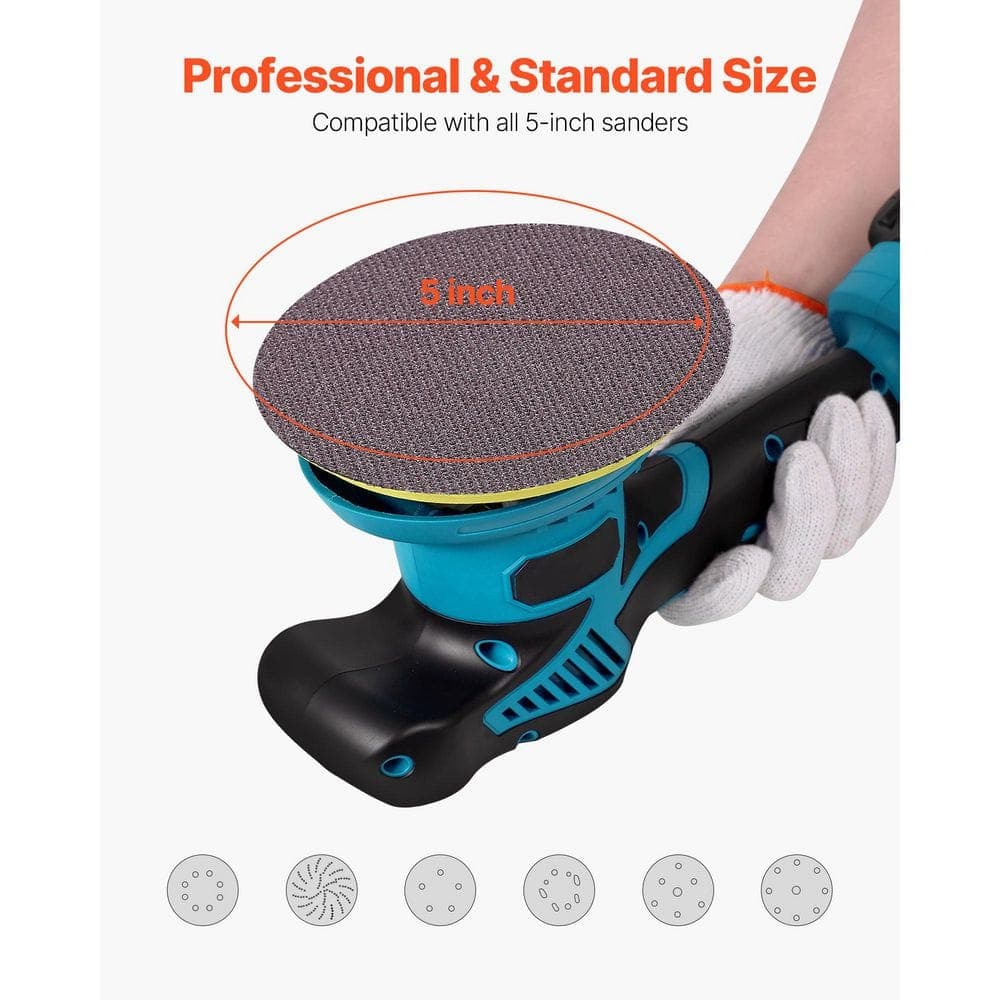 SKYSHALO 5 in. Mesh Abrasive Sanding Discs, 50-Pieces 120 Grit, Anti-Clogging Ceramic, Hook-and-Loop for Metal, Wood,2025 Upgrade (3)