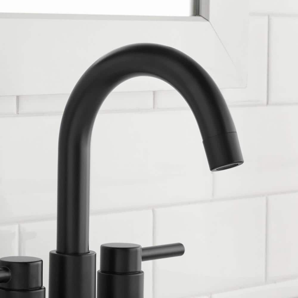 Glacier Bay Dorind 4 in. Centerset 2-Handle High-Arc Bathroom Faucet in Matte Black (4)