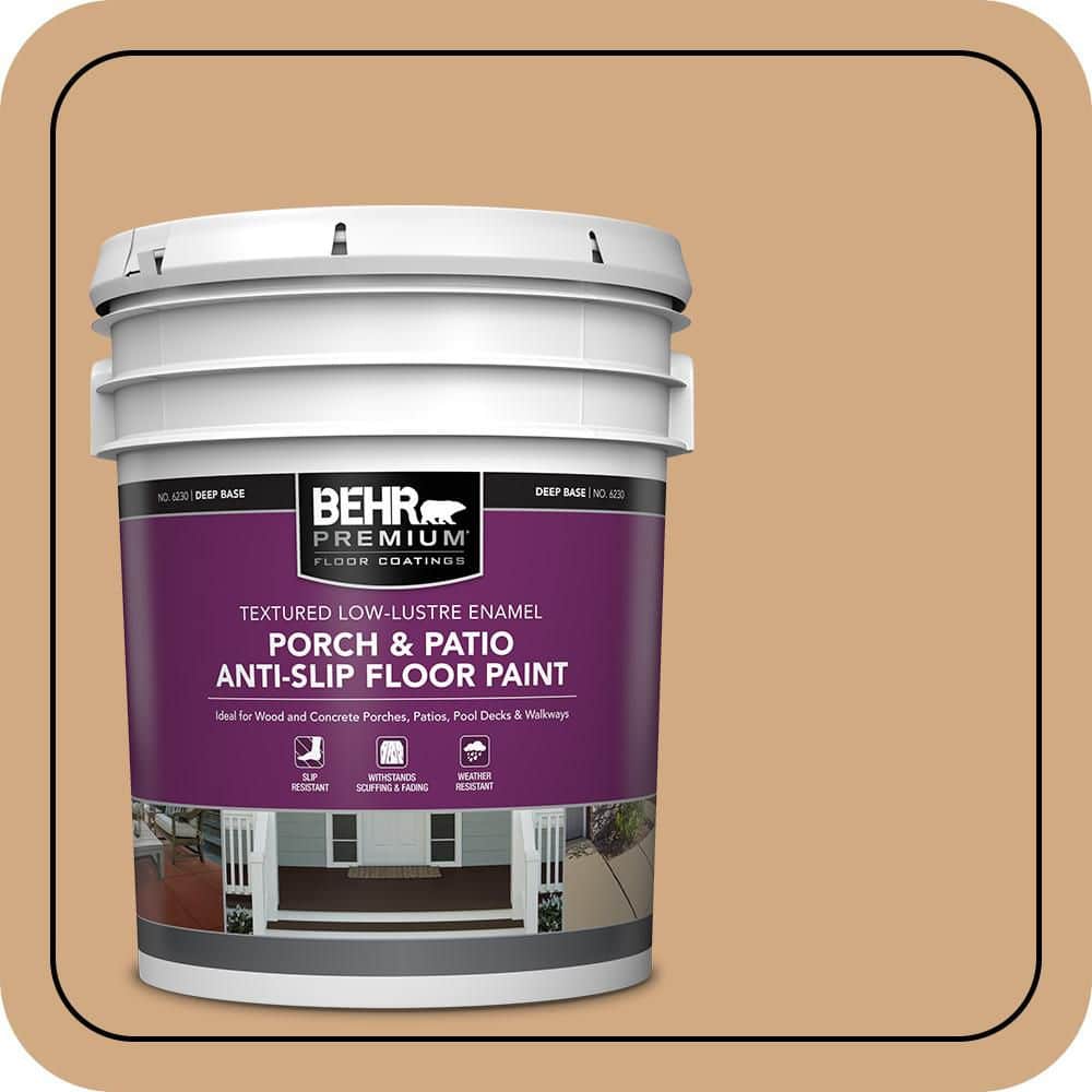 BEHR PREMIUM 5 gal. #PFC-22 Cold Lager Textured Low-Lustre Enamel Interior/Exterior Porch and Patio Anti-Slip Floor Paint