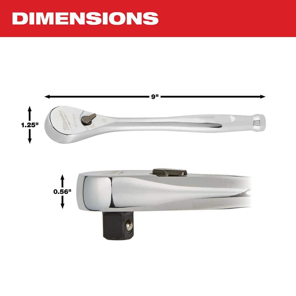 Milwaukee 1/4 in. Drive Ratchet with 3/8 in. Drive Ratchet and 1/2 in. Drive Ratchet (3-Piece) (3)