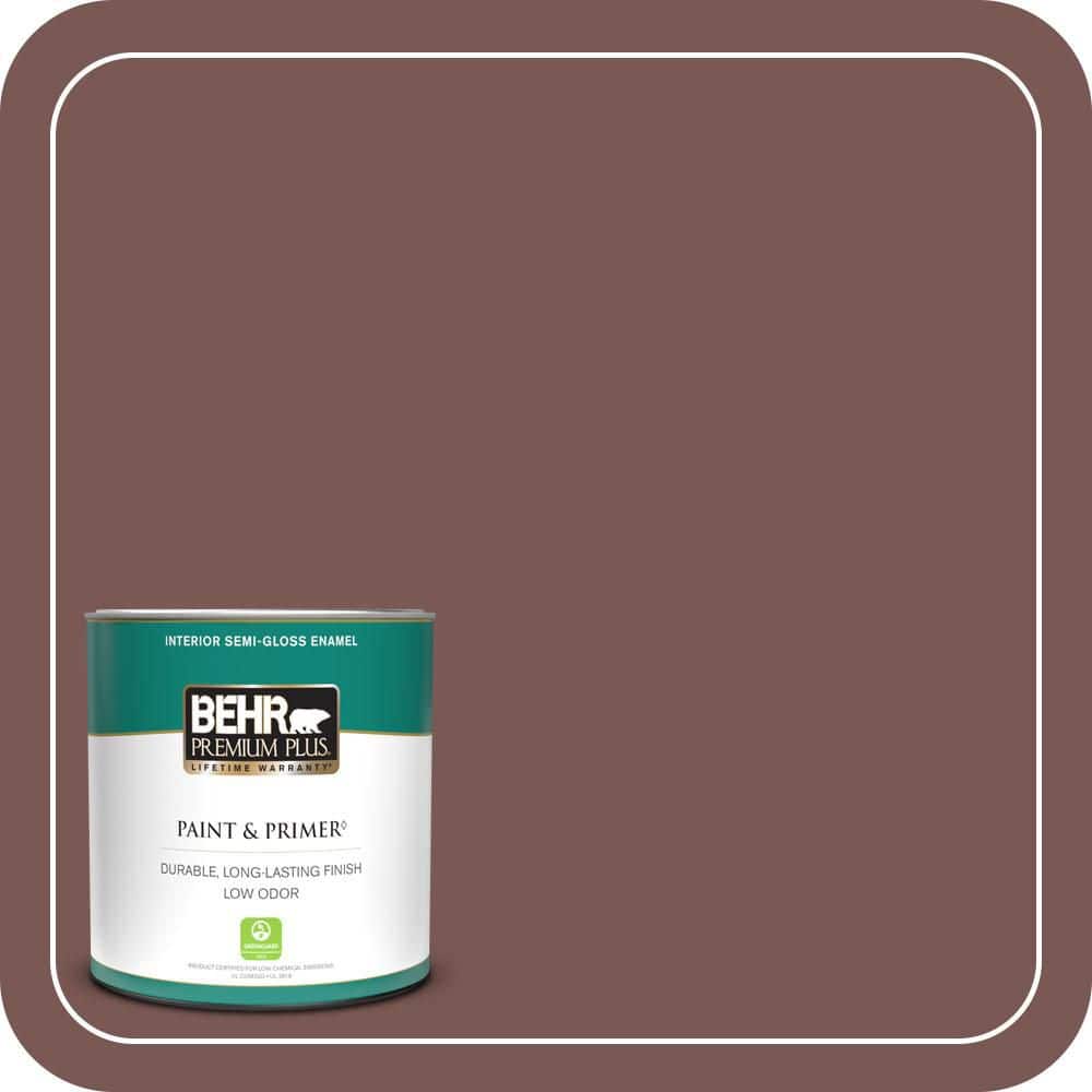 BEHR PREMIUM PLUS 1 qt. #700B-6 Sequoia Dusk Semi-Gloss Enamel Low Odor Interior Paint & Primer