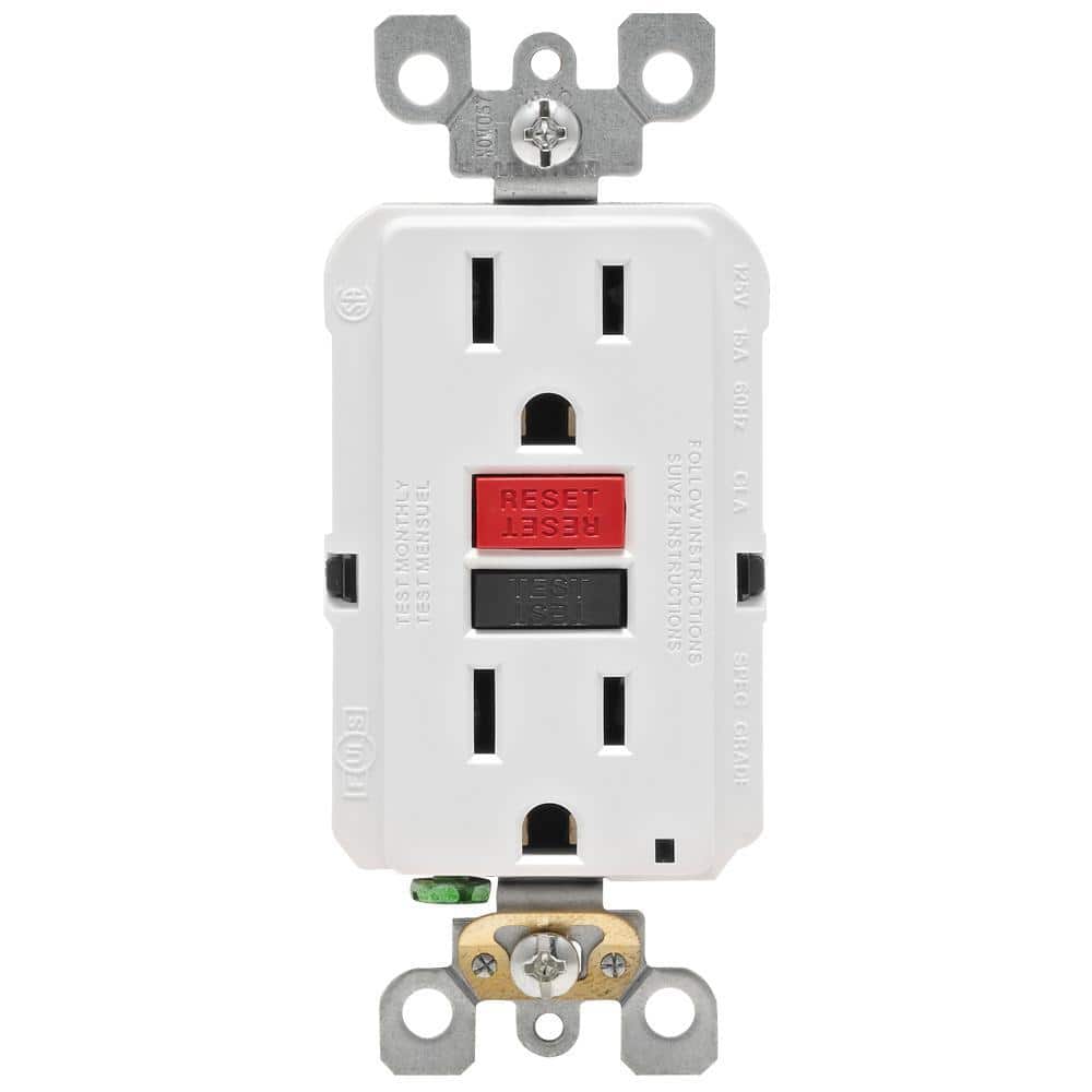 Leviton 15 Amp 125-Volt Self-Test Tamper Resistant GFCI Outlet, White (4-Pack) GFTR1-R4W (1)