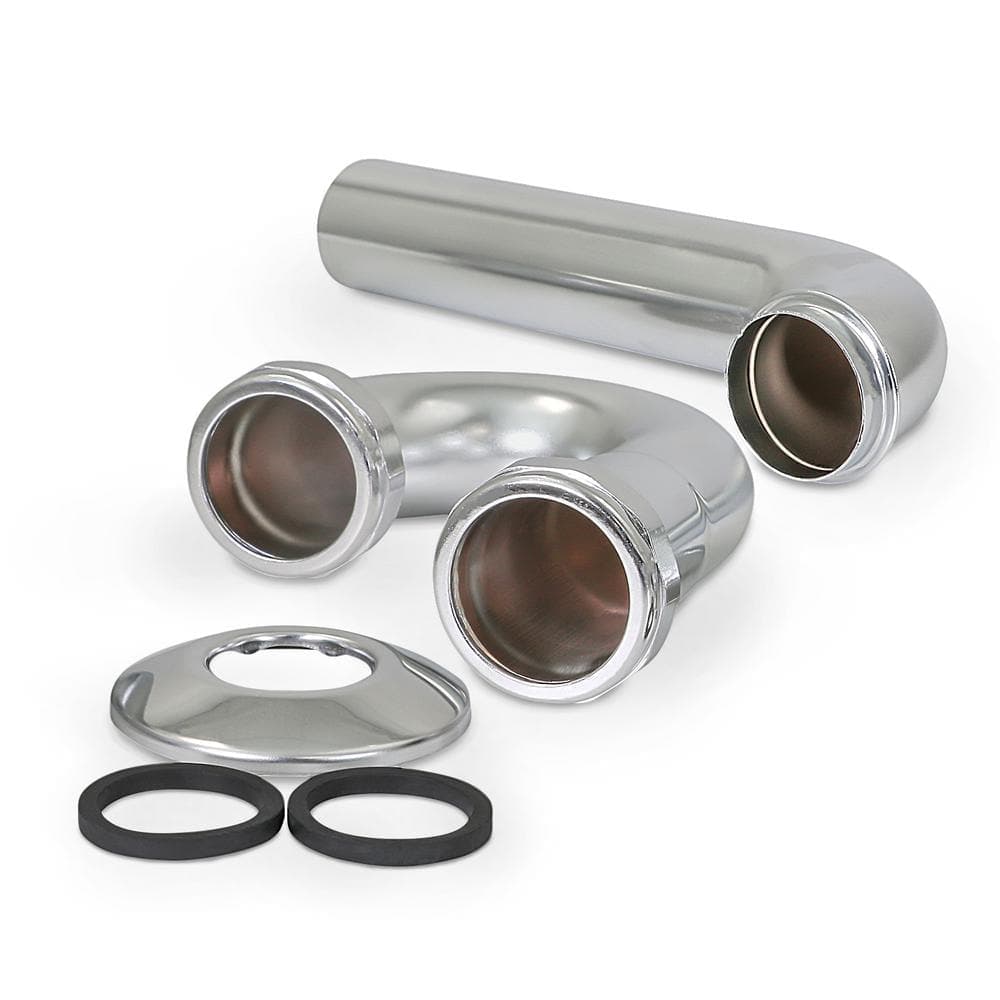 PLUMBFLEX 1-1/2 in. P-Trap for Tubular Drain Applications, 22GA Chrome Plated Brass (1)