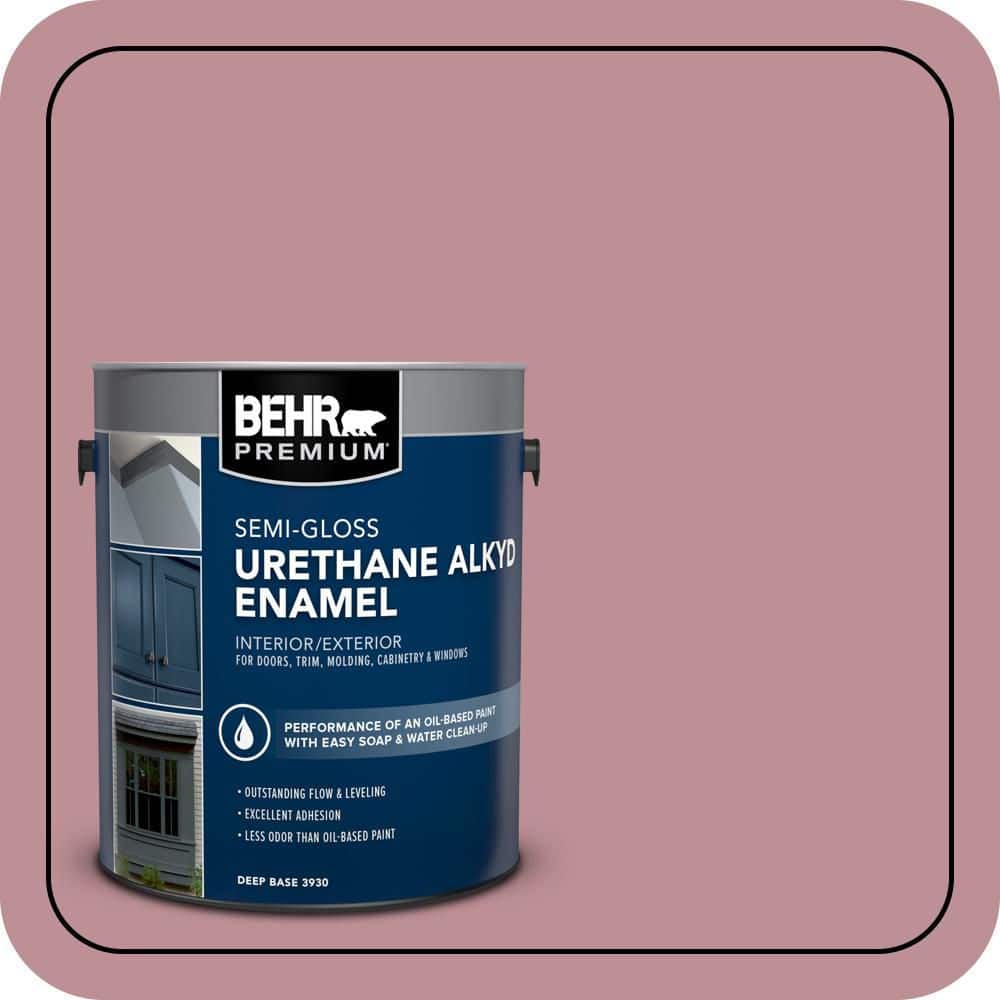 BEHR PREMIUM 1 gal. #S130-4 Cherry Juice Urethane Alkyd Semi-Gloss Enamel Interior/Exterior Paint (1)