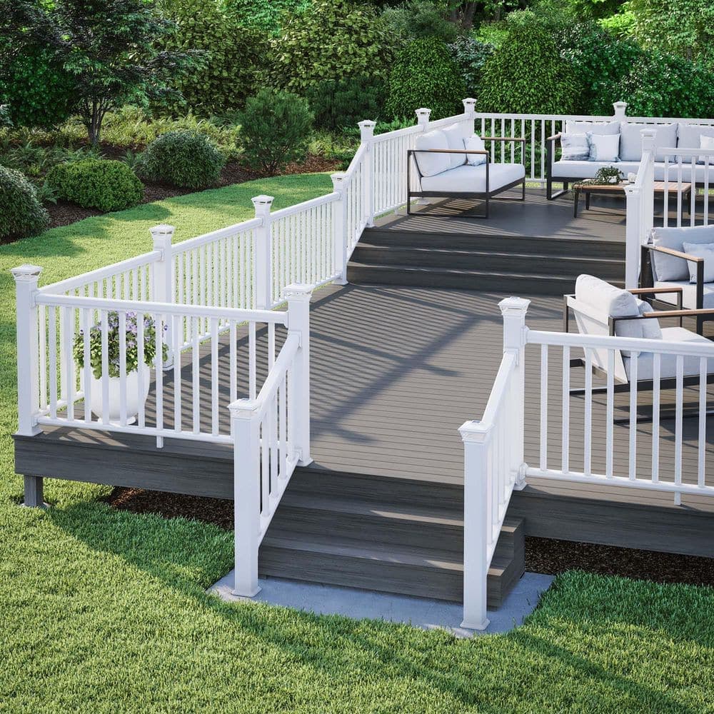 Deckorators 5 in. x 5 in. White PVC Multifit Solar Post Cap (3)