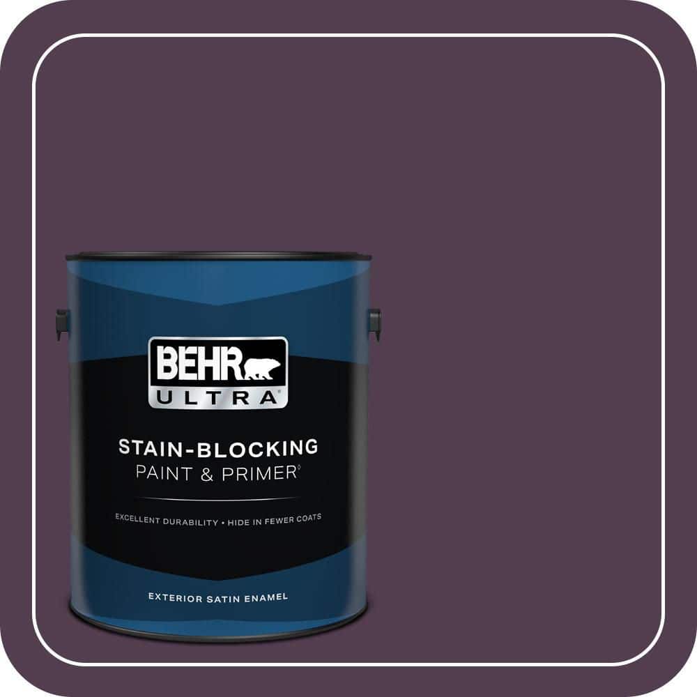 BEHR ULTRA 1 gal. #PPU17-02 Oriental Eggplant Satin Enamel Exterior Paint & Primer