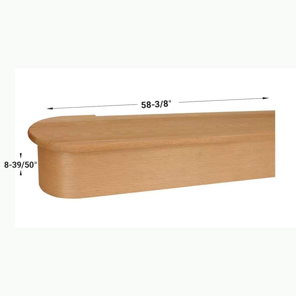 EVERMARK Stair Parts 12-1/2 in. x 58-3/8 in. Red Oak Bullnose Starting Tread (2)