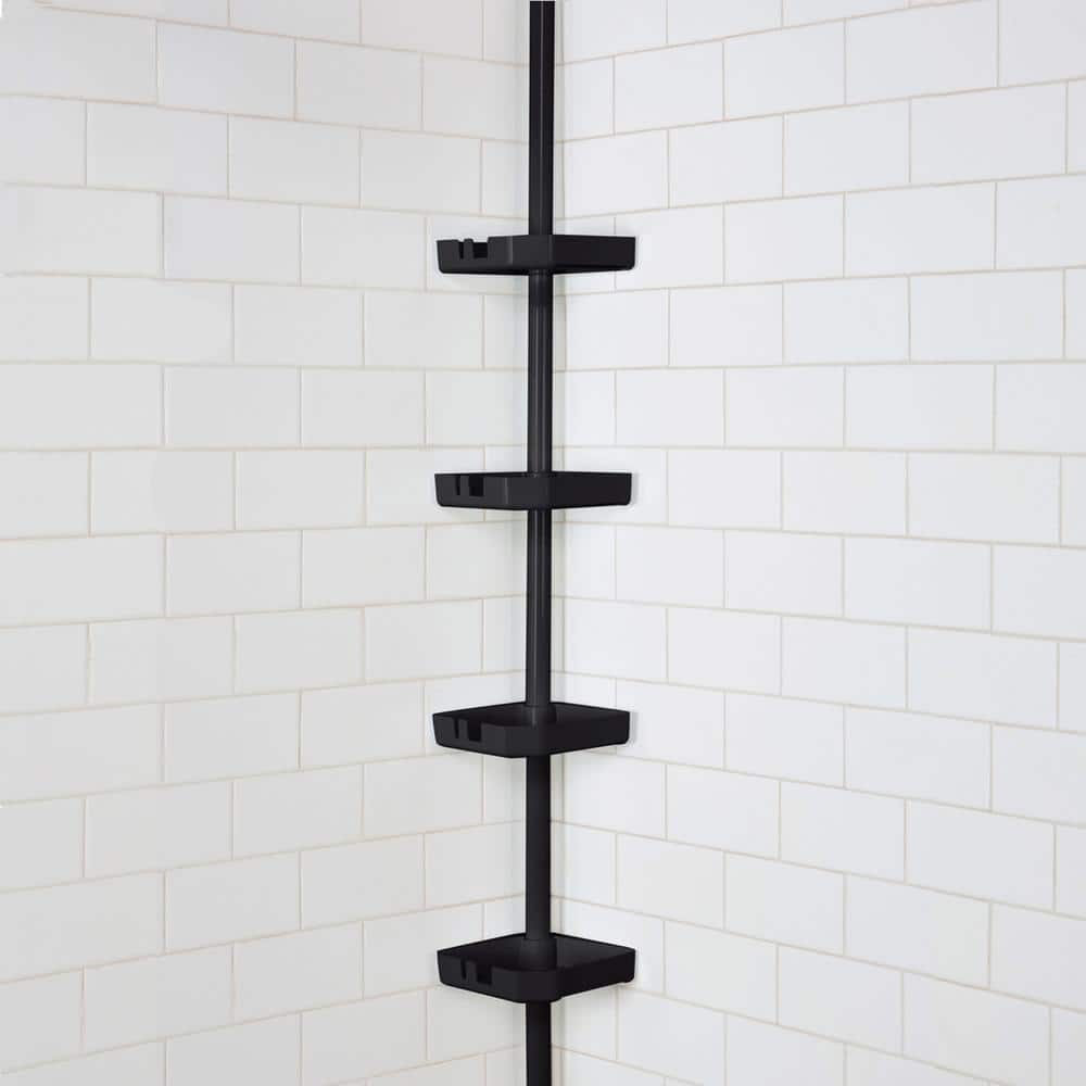 m MODA at home enterprises ltd. 4 Tier Tension Corner Shower Caddy Black (2)