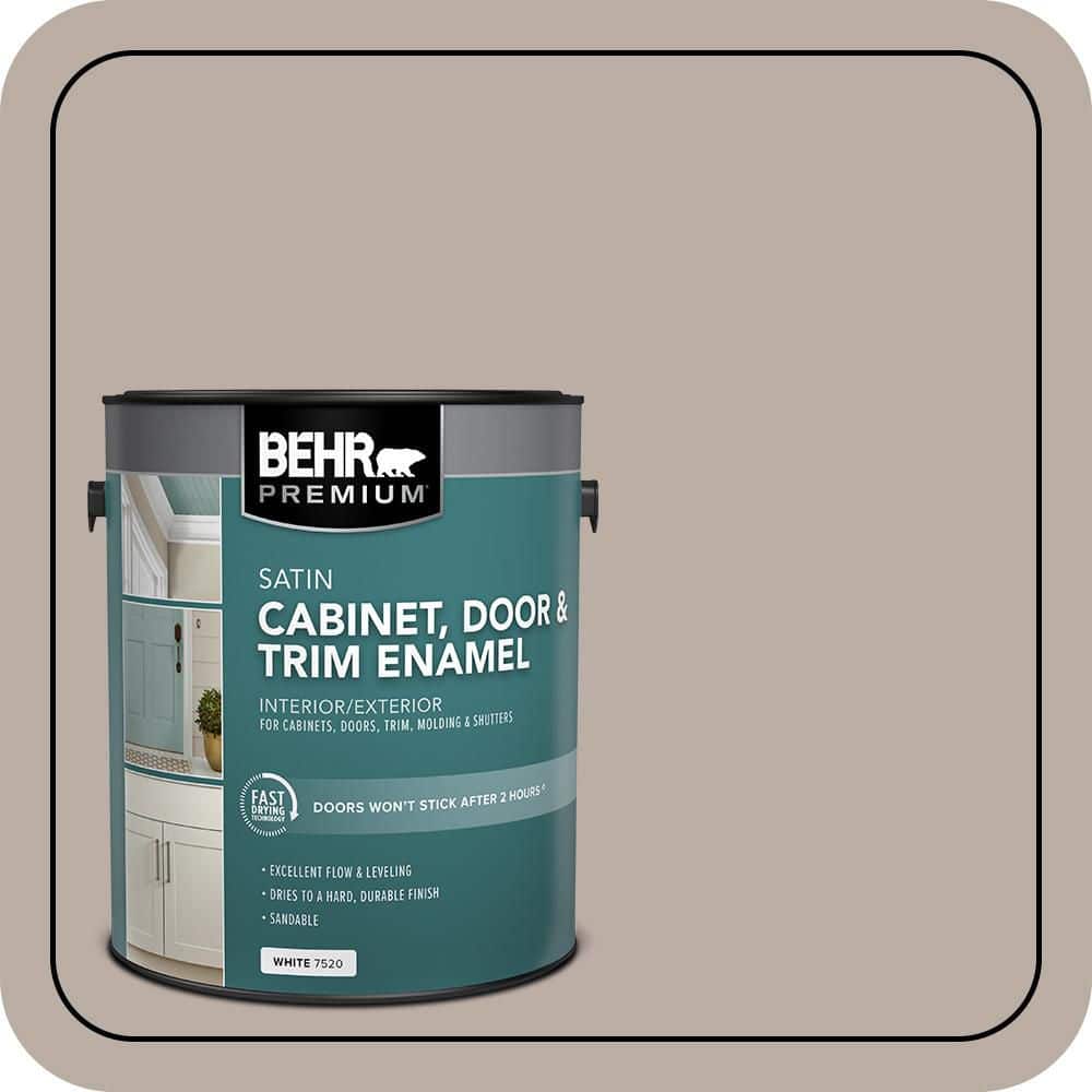 BEHR PREMIUM 1 gal. #N200-3 Nightingale Gray Satin Enamel Interior/Exterior Cabinet, Door & Trim Paint (1)