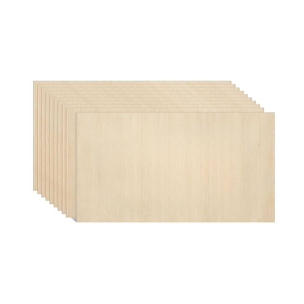 Afoxsos 1/8 in. x 12 in. x 24 in. Basswood Project Panel, 10-Pack, Unfinished Wood for Crafts, Laser Cutting and Engraving (1)