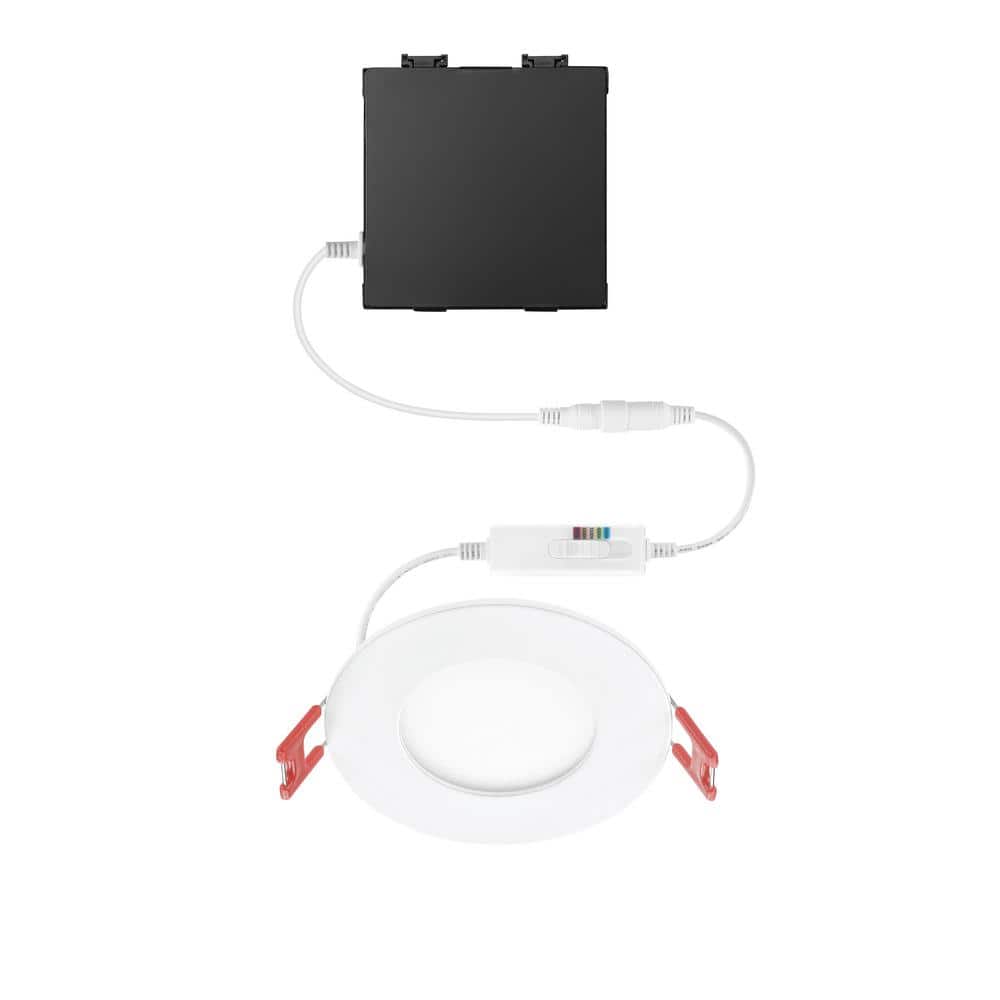 Commercial Electric Premium Series 3 in. LED, 2-Level Lumen Select, Ultraslim Canless Recessed Light, Adjustable CCT (2)