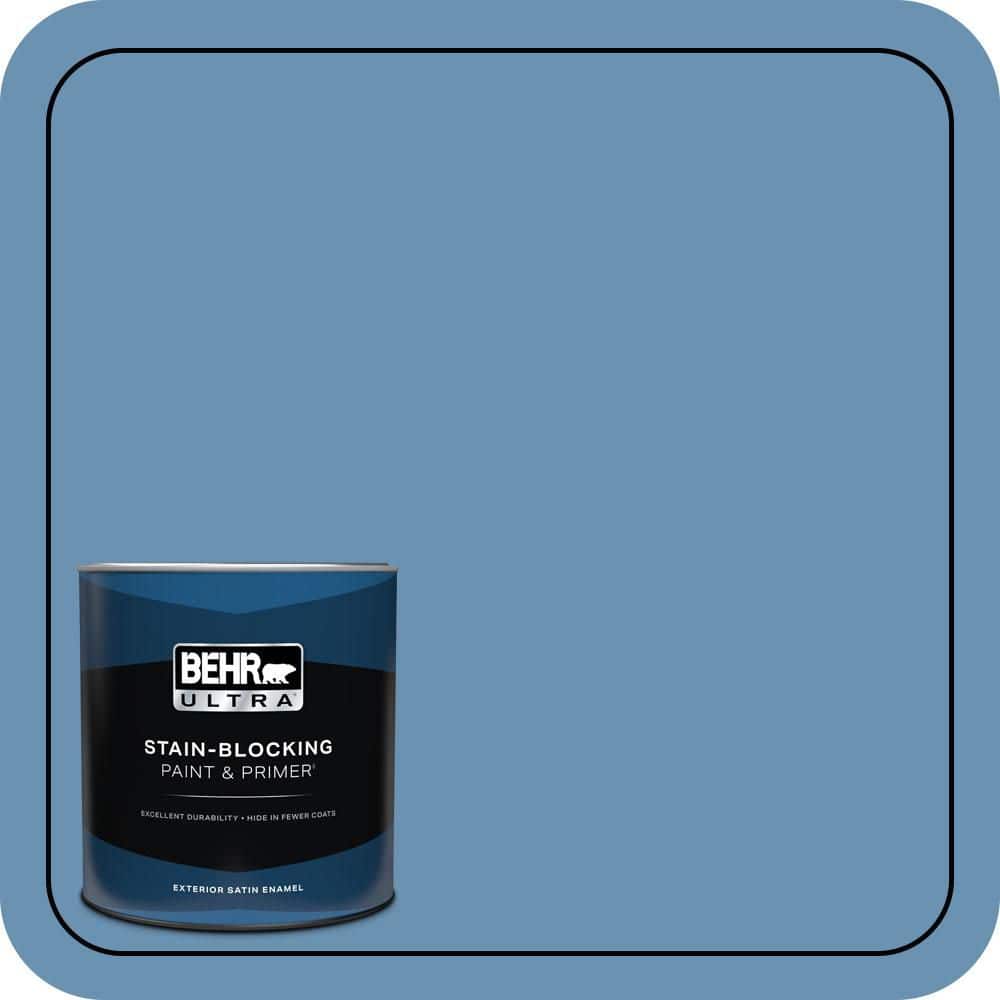 BEHR ULTRA 1 qt. #M510-4 Brittany Blue Satin Enamel Exterior Paint & Primer