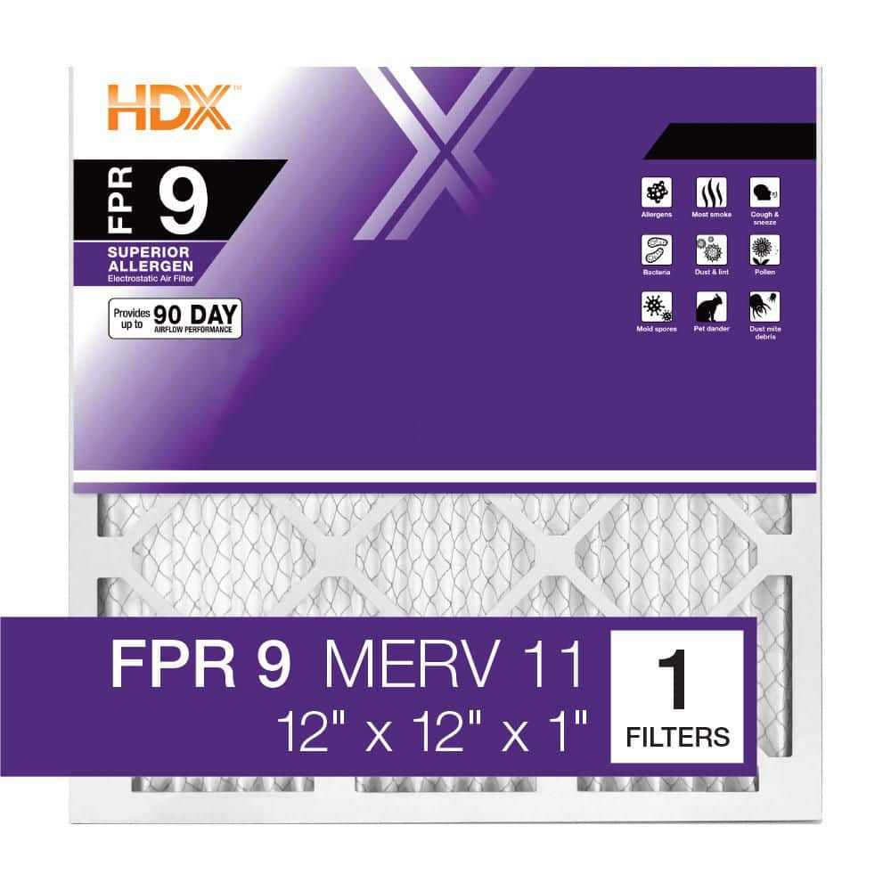 HDX 12 in. x 12 in. x 1 in. Superior Pleated Air Filter FPR 9, MERV 11
