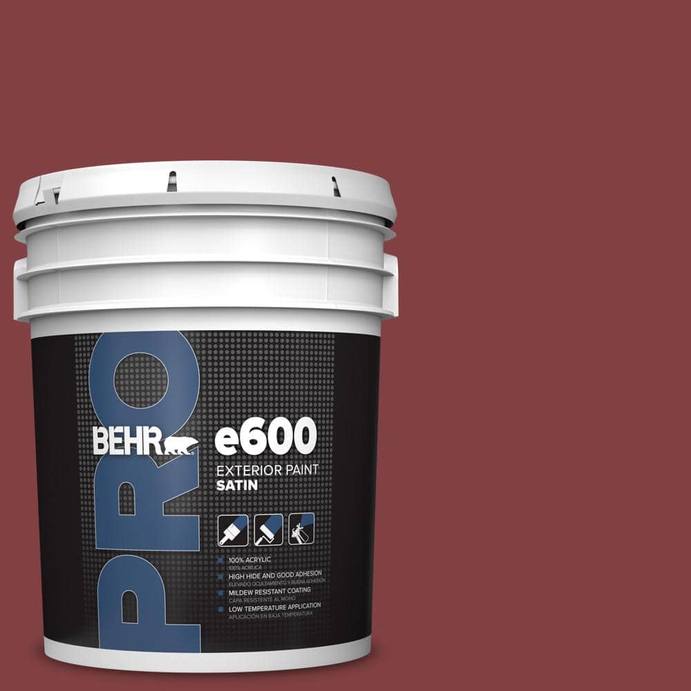 BEHR PRO 5 gal. #S-H-130 Red Red Wine Satin Exterior Paint