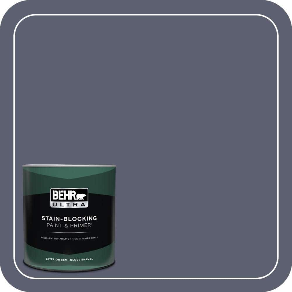 BEHR ULTRA 1 qt. #S550-6 Mysterious Night Semi-Gloss Enamel Exterior Paint & Primer