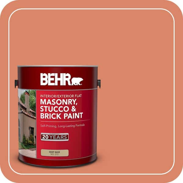 BEHR 1 gal. #M180-5 King Salmon Flat Interior/Exterior Masonry, Stucco and Brick Paint (2)