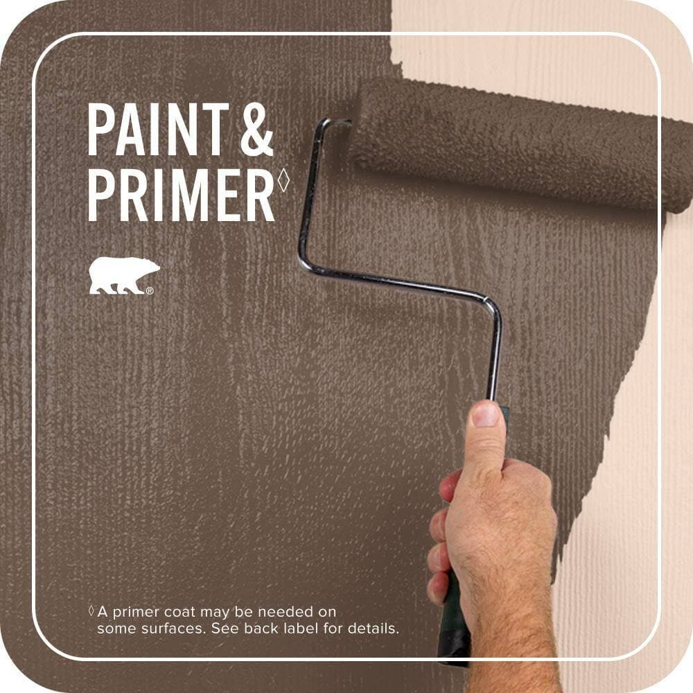 BEHR PREMIUM PLUS 1 qt. #N190-7 Moose Trail Semi-Gloss Enamel Exterior Paint & Primer (3)