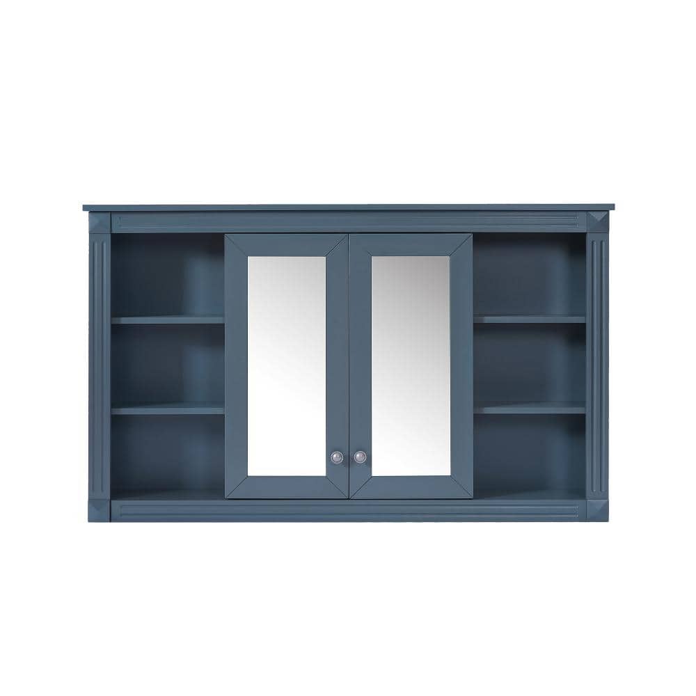 Staykiwi 47.64 in. W x 28.74 in. H Blue Rectangular MDF Medicine Cabinet with Mirror (1)