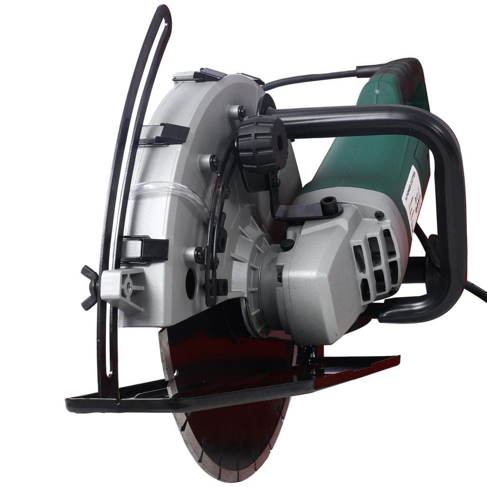 Busdays Portable 14 in. Wet/Dry Electric Corded Circular Concrete Saw/Power Angle Cutter 2600W w/Water Line and Guide Roller (3)