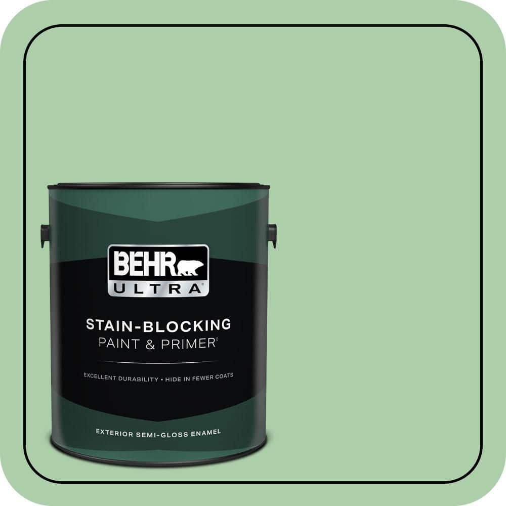 BEHR ULTRA 1 gal. #450D-4 Garden Room Semi-Gloss Enamel Exterior Paint & Primer