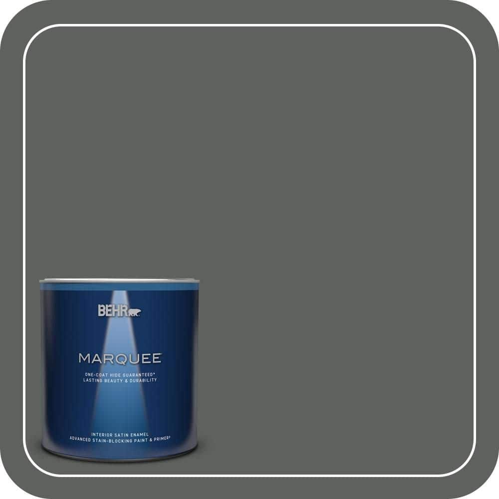 BEHR MARQUEE 1 qt. #N460-6 Hematite Satin Enamel Interior Paint & Primer