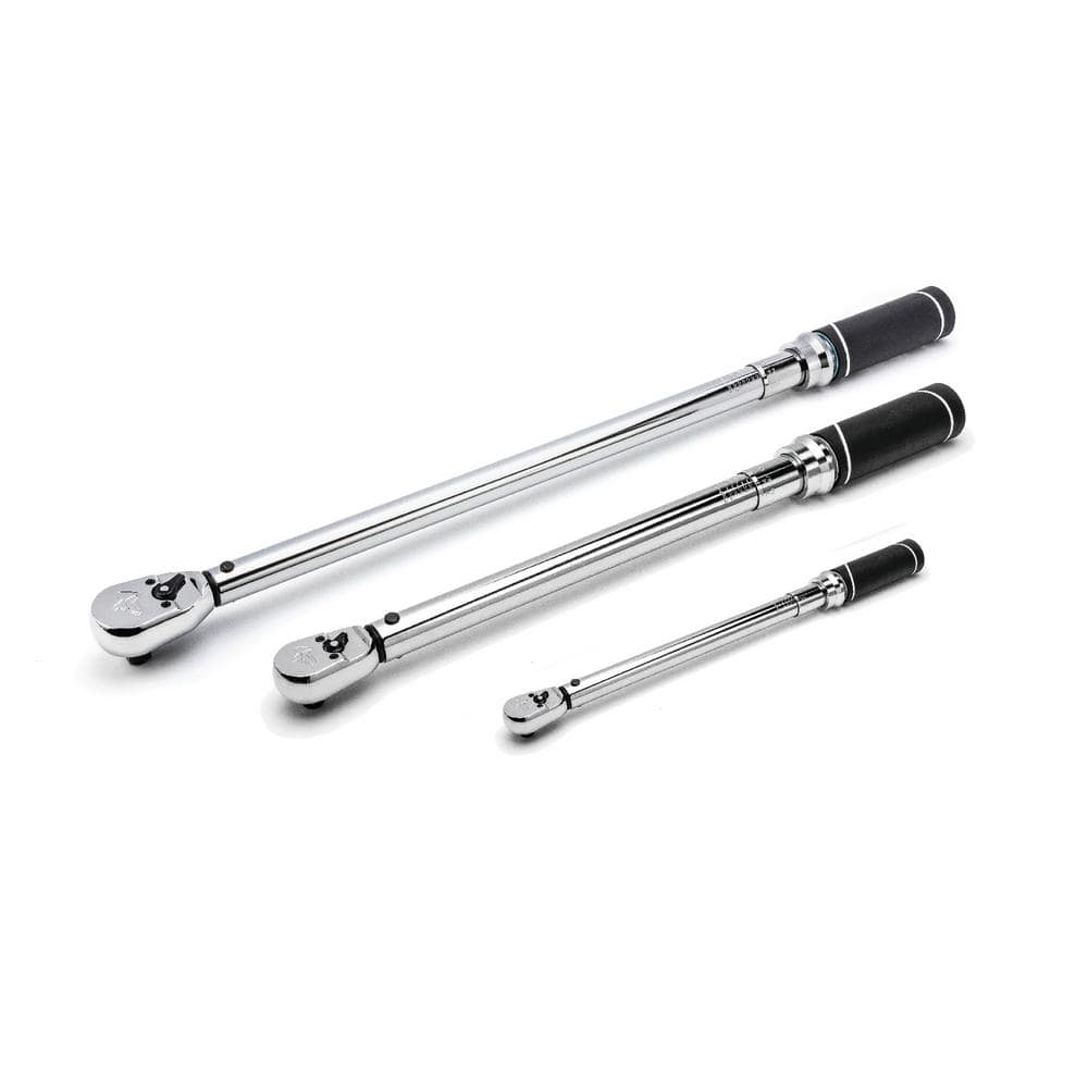 Husky 1/4 in., 3/8 in. and 1/2 in. Drive Torque Wrench Set (3-Piece)