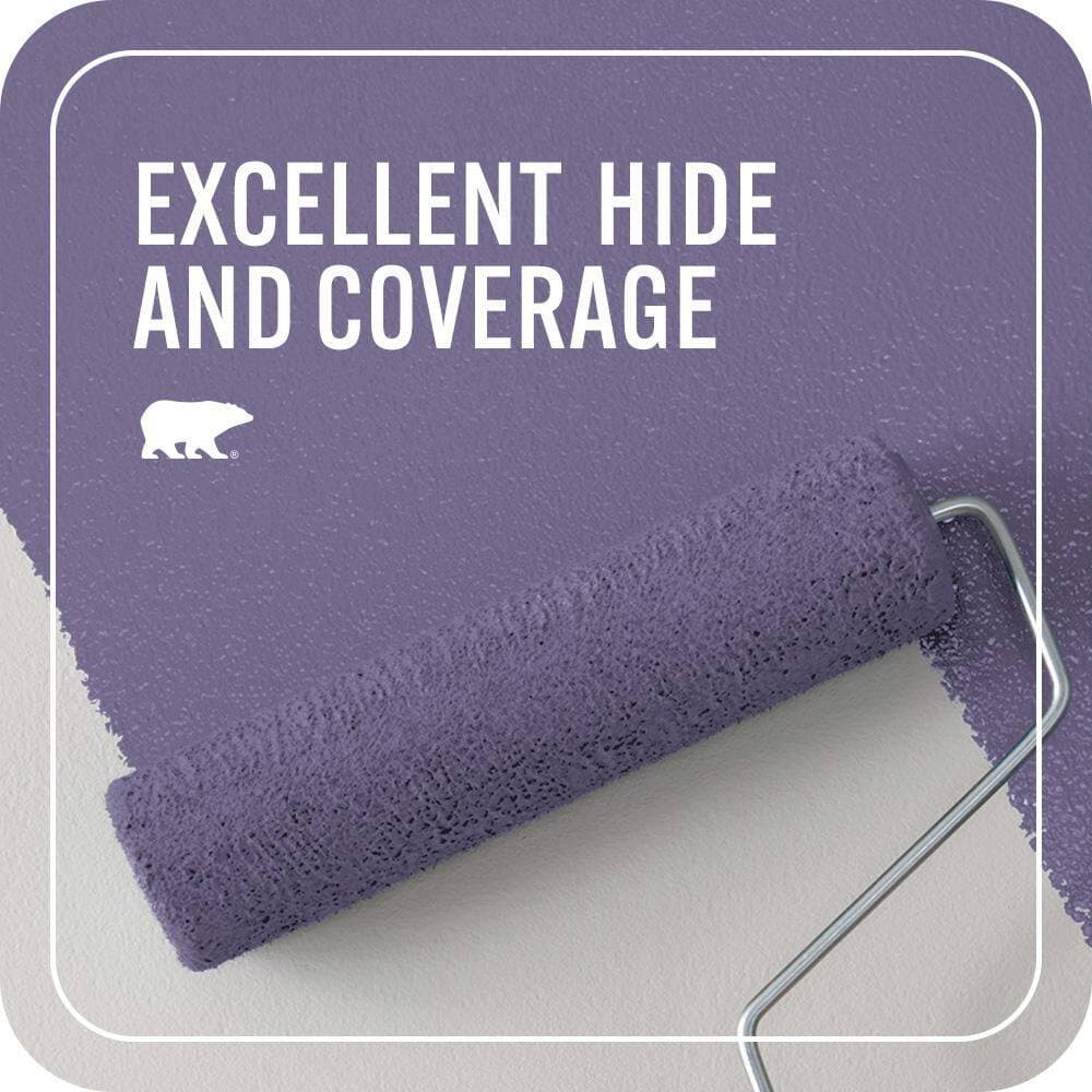 BEHR PREMIUM PLUS 1 qt. #650D-6 Purple Silhouette Flat EcoMix Plant-Based Interior Paint & Primer (2)