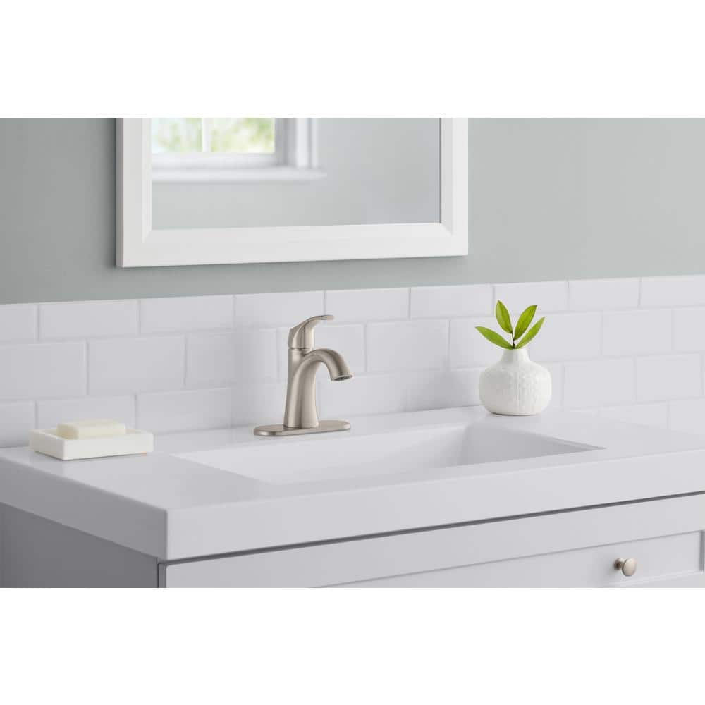 Glacier Bay Arnette Single Handle Single Hole Bathroom Faucet in Brushed Nickel (3)