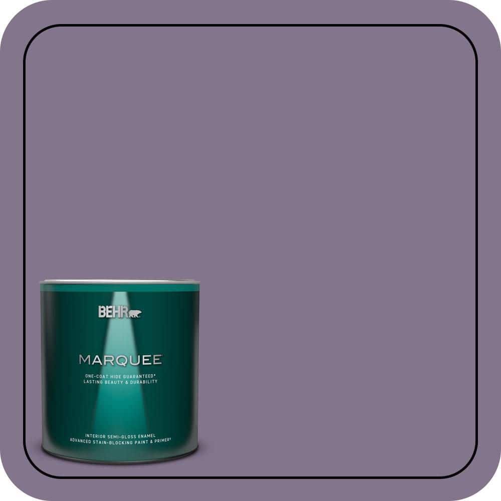 BEHR MARQUEE 1 qt. #S100-5 Purple Potion One-Coat Hide Semi-Gloss Enamel Interior Paint & Primer