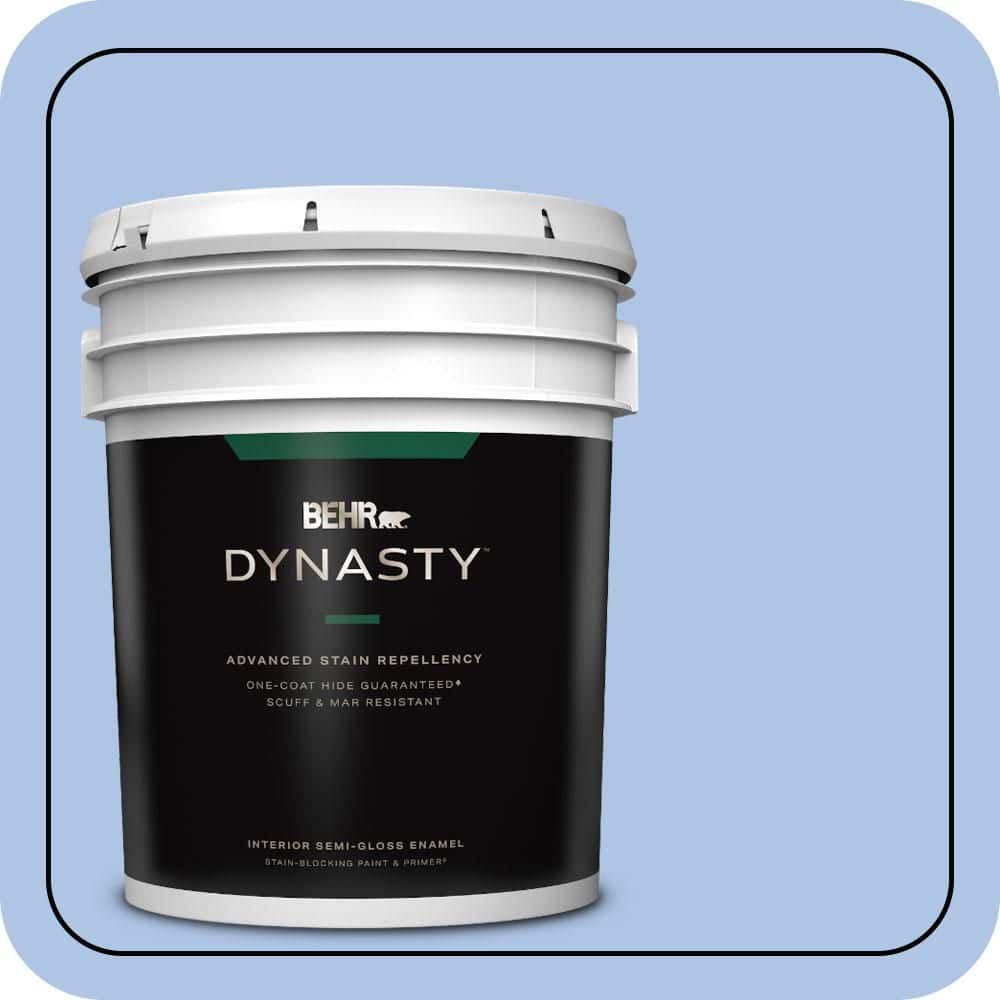 BEHR DYNASTY 5 gal. #580B-4 Ocean Dream Semi-Gloss Enamel Interior Stain-Blocking Paint & Primer