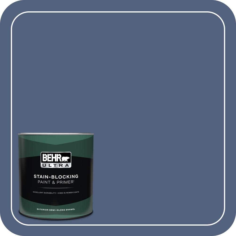 BEHR ULTRA 1 qt. #MQ5-15 Award Night Semi-Gloss Enamel Exterior Paint & Primer
