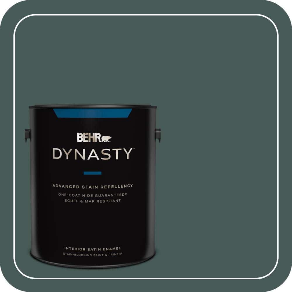 BEHR DYNASTY 1 gal. #MQ6-09 Hostaleaf One-Coat Hide Satin Enamel Interior Stain-Blocking Paint & Primer