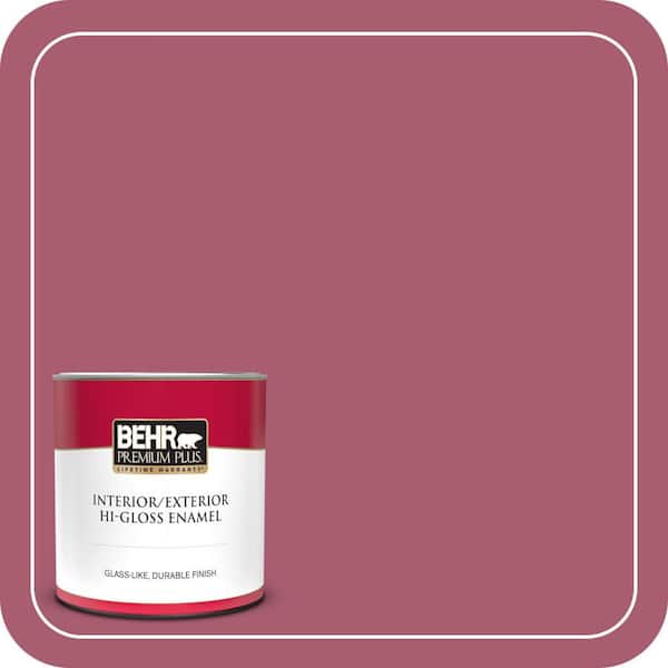 BEHR PREMIUM PLUS 1 qt. #MQ1-07 Shine Baby Shine Hi-Gloss Enamel Interior/Exterior Paint & Primer (2)