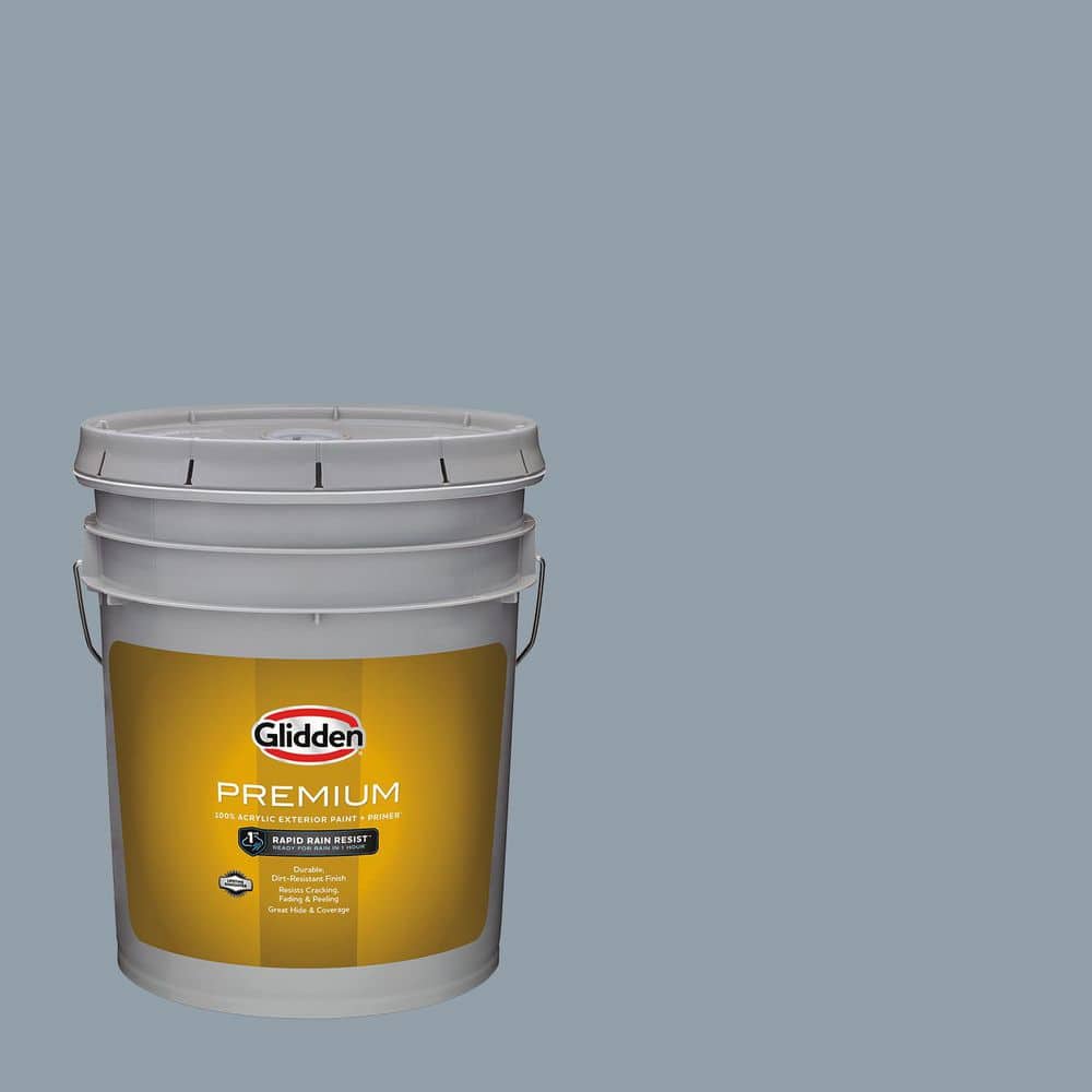 Glidden Premium 5 gal. PPG1041-5 Quicksilver Semi-Gloss Exterior Latex Paint