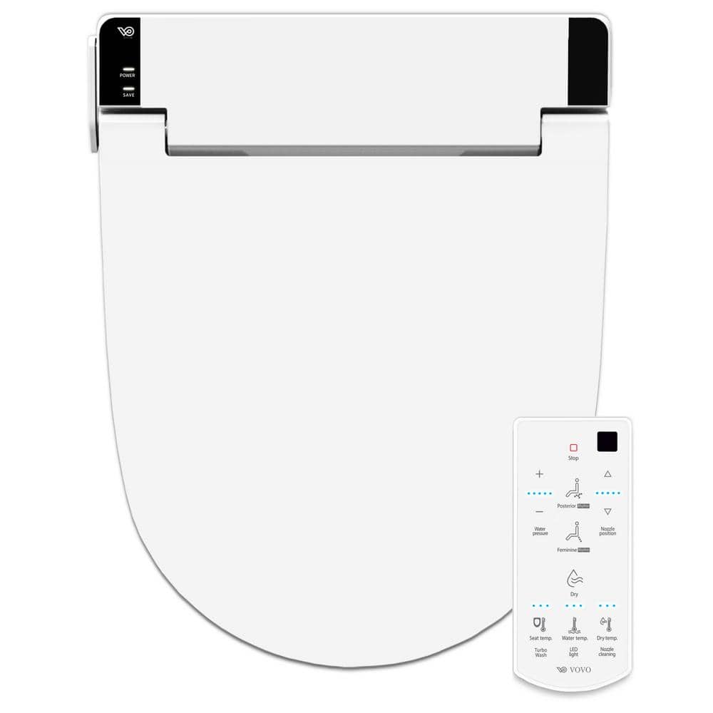 VOVO Stylement Electric Smart Bidet Seat. Round Toilet in White, Remote, Stainless Nozzle, UV LED , Made in Korea