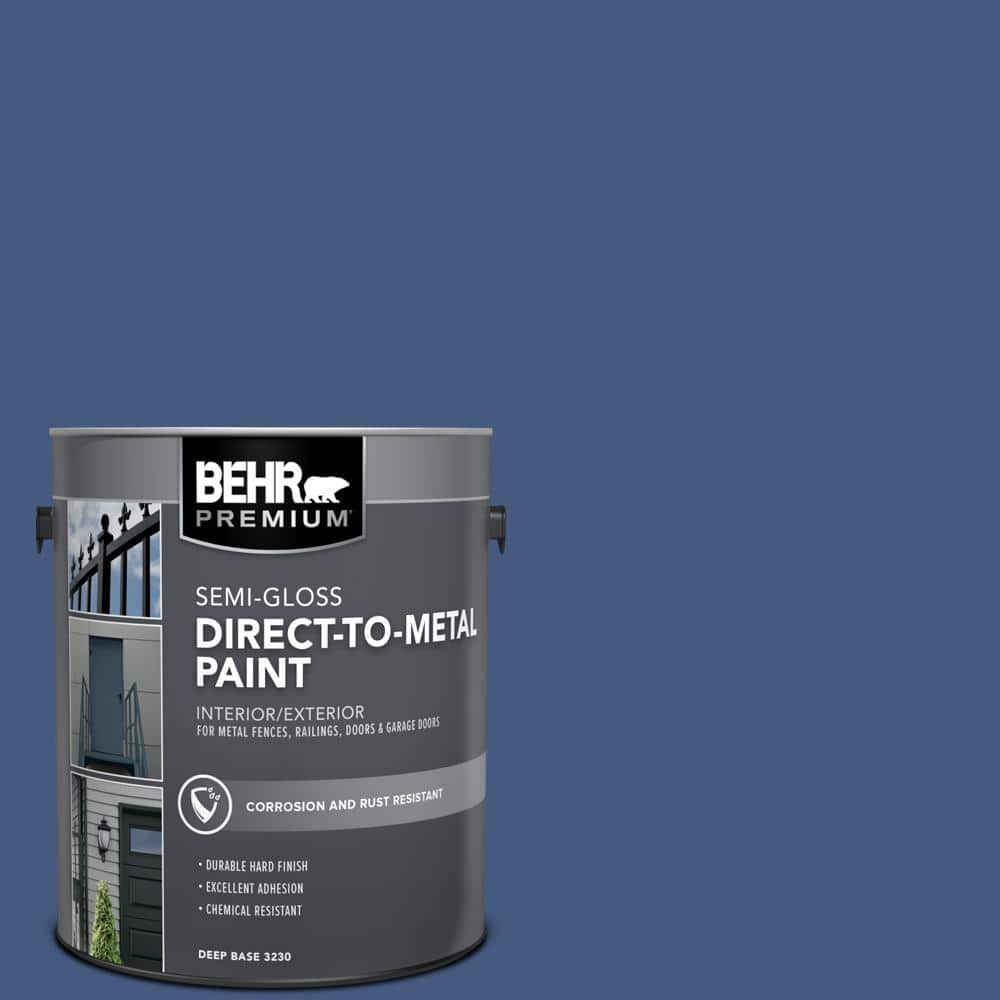 BEHR PREMIUM 1 gal. #M540-7 Optimum Blue Semi-Gloss Direct to Metal Interior/Exterior Paint (1)