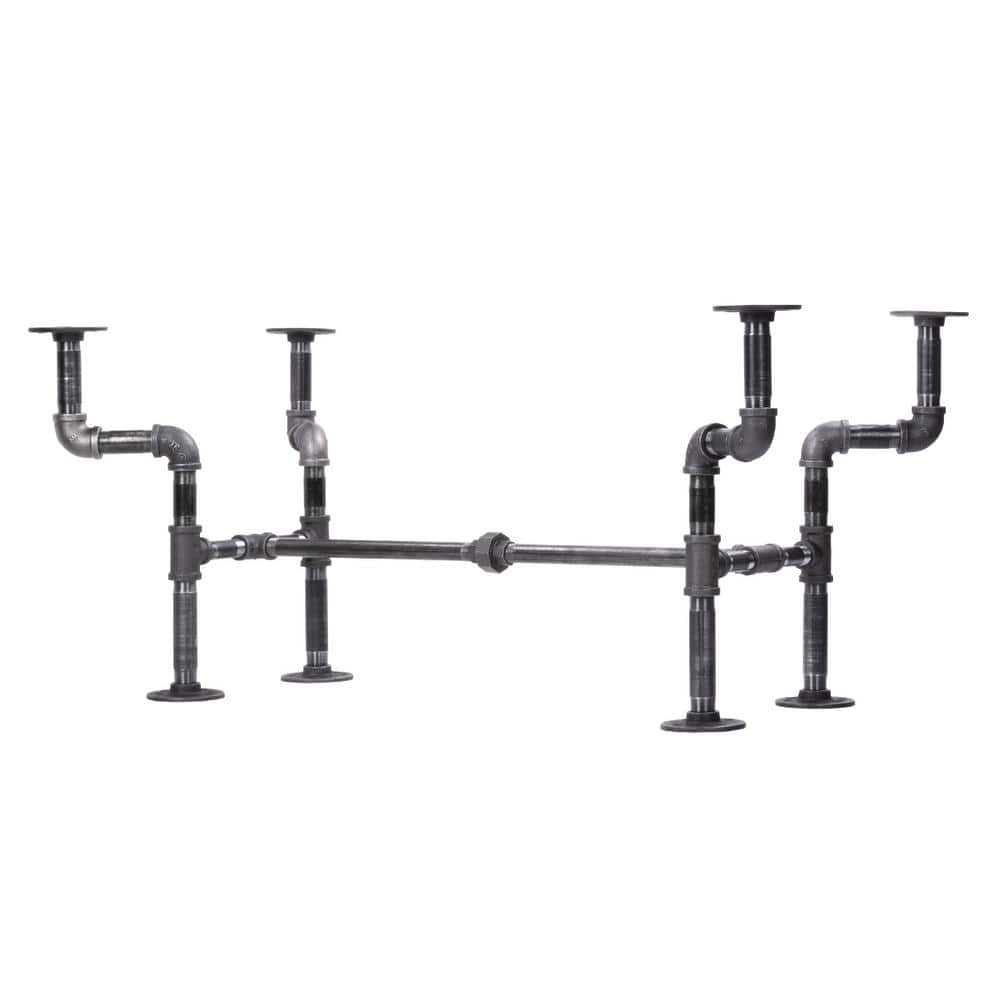 PIPE DECOR 3/4 in. x 3.5 ft. L x 16.75 in. H Black Steel Pipe Streetlights Design Coffee Table Kit (1)